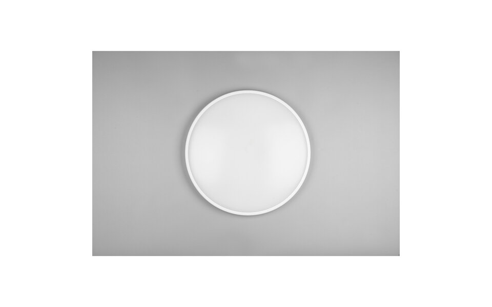 HLW LED LED Ceiling Lamp - Ceiling Lighting - Trion Lombis - 34W - Natural White 4000K - Dimmable - Round - Matte White - Plastic