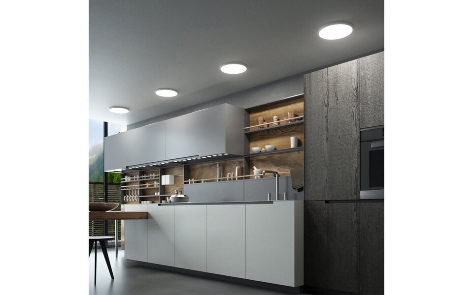 HLW LED LED Plafondlamp - Brinton Jin - 45W 5280lm - Aanpasbare Lichtkleur 3000K-4000K-6500K - Ø500 mm - Opbouw - Rond - Wit