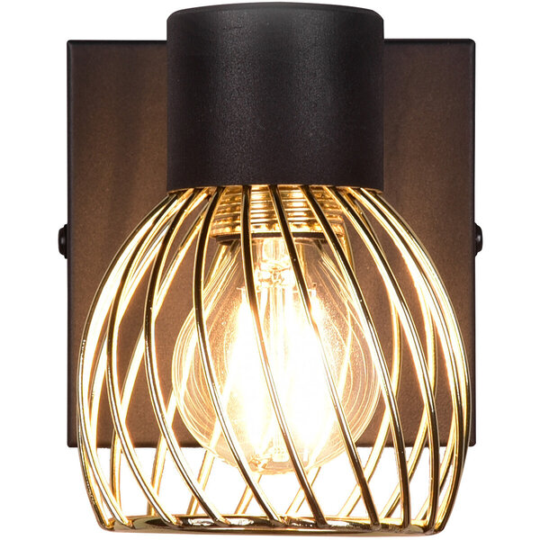 HLW LED LED Wandspot - Wandverlichting - Trion Ordan - E14 Fitting - Zwart/Goud HLW LED LED Wandspot - Wandverlichting - Trion Ordan - E14 Fitting - Zwart/Goud