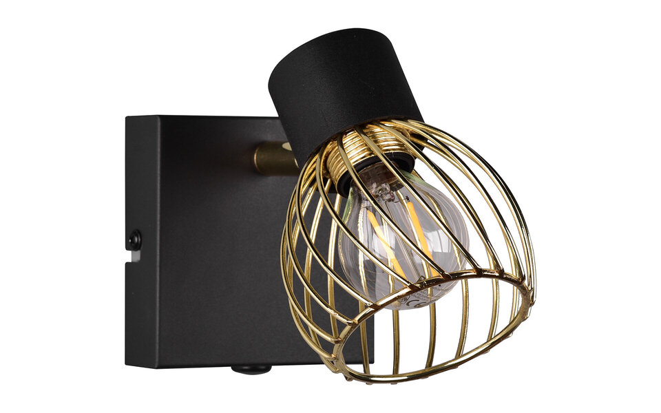 HLW LED LED Wandspot - Wandverlichting - Trion Ordan - E14 Fitting - Zwart/Goud HLW LED LED Wandspot - Wandverlichting - Trion Ordan - E14 Fitting - Zwart/Goud