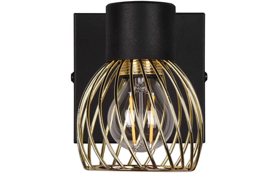 HLW LED LED Wandspot - Wandverlichting - Trion Ordan - E14 Fitting - Zwart/Goud HLW LED LED Wandspot - Wandverlichting - Trion Ordan - E14 Fitting - Zwart/Goud