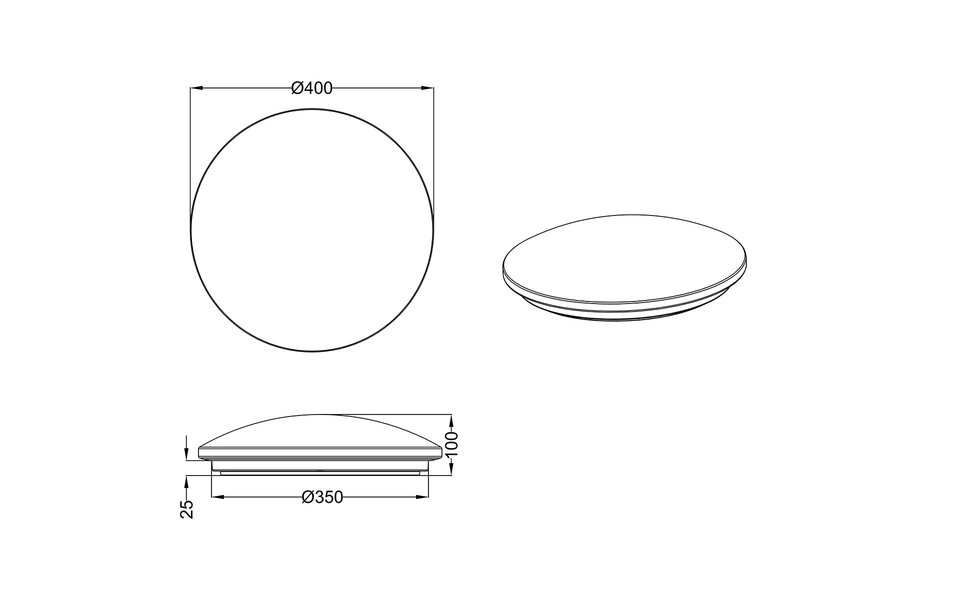 HLW LED LED Ceiling Lamp - Bathroom Lamp - Trion Puta - Surface Mounted Round 15W - Splashproof IP44 - Warm White 3000K - Matte White Plastic