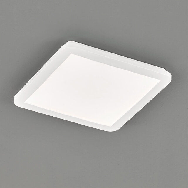 HLW LED LED Plafondlamp - Badkamerlamp - Trion Camy - Opbouw Vierkant 16W - Spatwaterdicht IP44 - Dimbaar - Warm Wit 3000K - Mat Wit