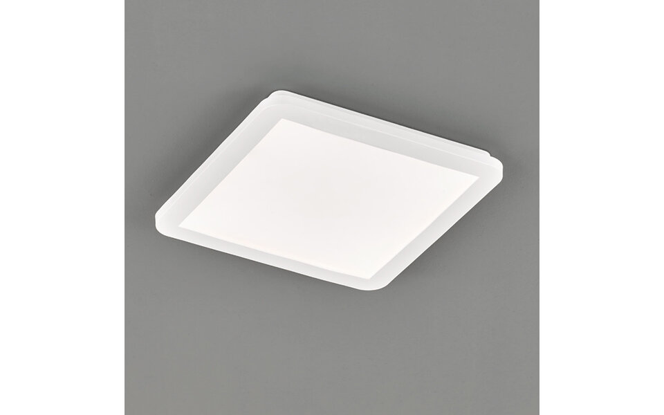 HLW LED LED Plafondlamp - Badkamerlamp - Trion Camy - Opbouw Vierkant 16W - Spatwaterdicht IP44 - Dimbaar - Warm Wit 3000K - Mat Wit