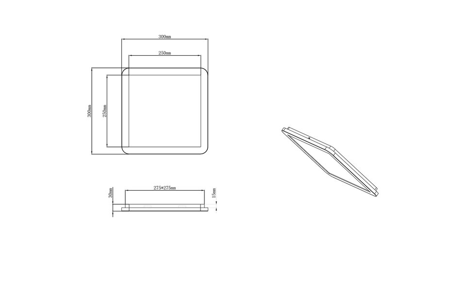HLW LED LED Plafondlamp - Badkamerlamp - Trion Camy - Opbouw Vierkant 16W - Spatwaterdicht IP44 - Dimbaar - Warm Wit 3000K - Mat Wit
