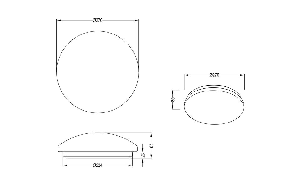 HLW LED LED Ceiling Light with Motion Sensor - Trion Poly - Surface Mounted Round 12W - Splashproof IP44 - Warm White 3000K - 360° - Matte White
