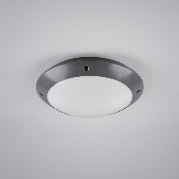 HLW LED LED Plafondlamp - Badkamerlamp - Trion Camiro - Opbouw Rond - Waterdicht IP54 - E27 Fitting - Mat Antraciet - Kunststof HLW LED LED Plafondlamp - Badkamerlamp - Trion Camiro - Opbouw Rond - Waterdicht IP54 - E27 Fitting - Mat Antraciet - Kunststof