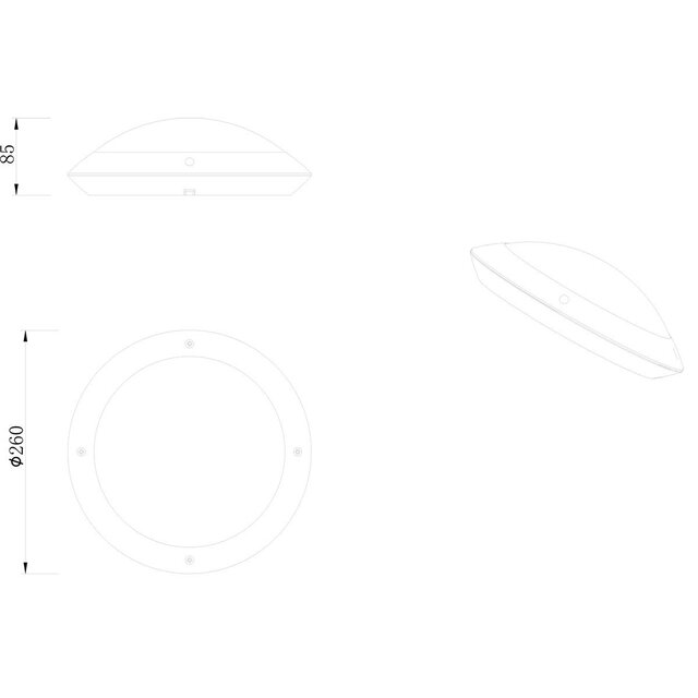 HLW LED LED Plafondlamp - Badkamerlamp - Trion Camiro - Opbouw Rond - Waterdicht IP54 - E27 Fitting - Mat Antraciet - Kunststof