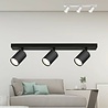 Mat zwarte LED plafondspot met drie GU10 lampen, 13.8W vermogen en warm wit licht 2700K