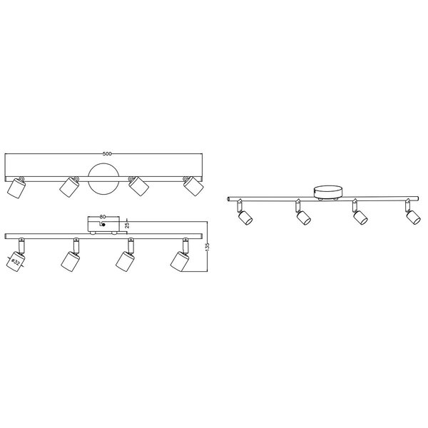 HLW LED LED Plafondspot - Trion Pamo - GU10 Fitting - 4-lichts - Rechthoek - Mat Titaan - Aluminium HLW LED LED Plafondspot - Trion Pamo - GU10 Fitting - 4-lichts - Rechthoek - Mat Titaan - Aluminium