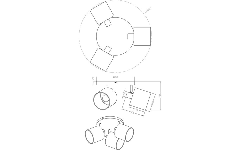 HLW LED LED Ceiling Spotlight - Ceiling Lighting - Trion Torry - E14 Fitting - 3-light - Round - Matte Black - Aluminum HLW LED LED Ceiling Spotlight - Ceiling Lighting - Trion Torry - E14 Fitting - 3-light - Round - Matte Black - Aluminum