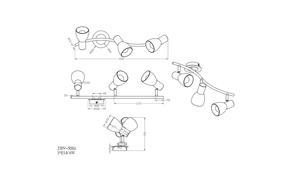 HLW LED LED Plafondspot - Trion Levino - E14 Fitting - Warm Wit 3000K - 3-lichts - Rechthoek - Mat Goud - Aluminium HLW LED LED Plafondspot - Trion Levino - E14 Fitting - Warm Wit 3000K - 3-lichts - Rechthoek - Mat Goud - Aluminium