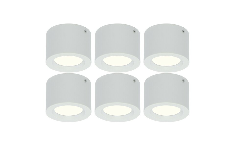 HLW LED LED Downlight 6 Pack - Opbouw Rond Hoog 5W - Natuurlijk Wit 4200K - Mat Wit Aluminium - Ø105mm HLW LED LED Downlight 6 Pack - Opbouw Rond Hoog 5W - Natuurlijk Wit 4200K - Mat Wit Aluminium - Ø105mm