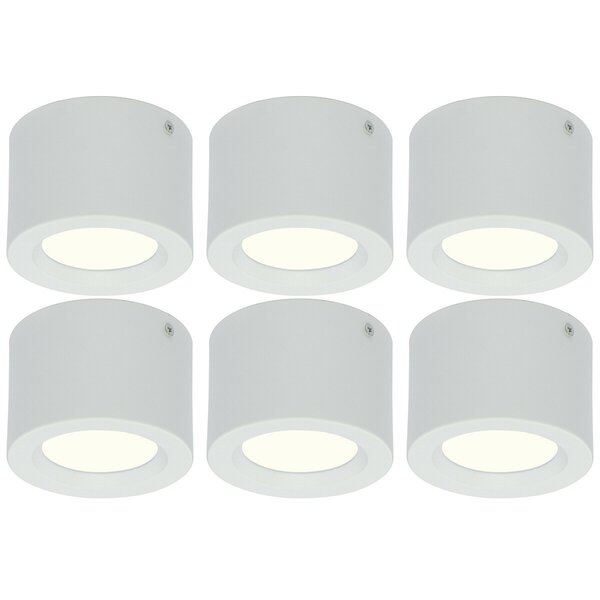 HLW LED LED Downlight 6 Pack - Opbouw Rond Hoog 5W - Natuurlijk Wit 4200K - Mat Wit Aluminium - Ø105mm HLW LED LED Downlight 6 Pack - Opbouw Rond Hoog 5W - Natuurlijk Wit 4200K - Mat Wit Aluminium - Ø105mm