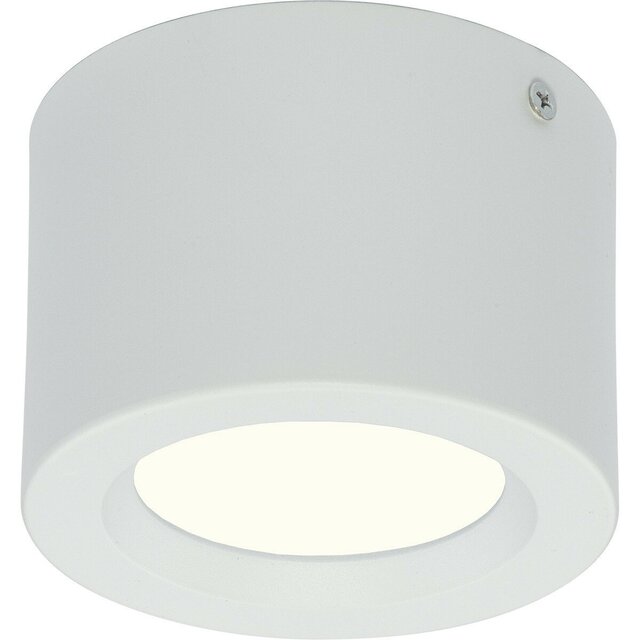 Zes ronde LED opbouw downlights van 105mm met 5W vermogen en neutraal wit licht 4200K Zes ronde LED opbouw downlights van 105mm met 5W vermogen en neutraal wit licht 4200K
