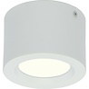 Zes ronde LED opbouw downlights van 105mm met 5W vermogen en neutraal wit licht 4200K