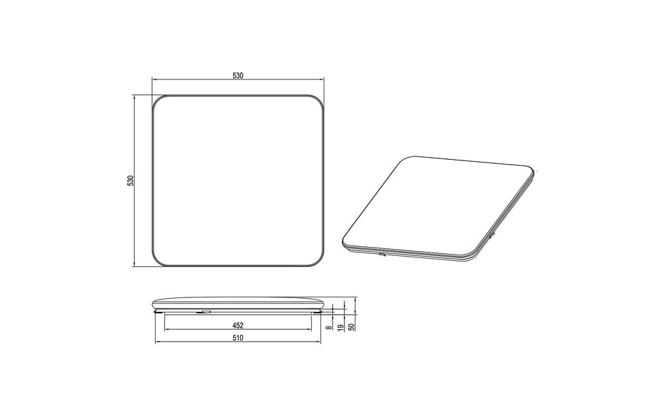 HLW LED LED Ceiling Light - Trion Lana - 46W - Natural White 4000K - Dimmable - Square - Matte White - Plastic HLW LED LED Ceiling Light - Trion Lana - 46W - Natural White 4000K - Dimmable - Square - Matte White - Plastic