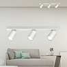 Mat witte LED-plafondspot met drie GU10-lampen, 10.5W vermogen en warm wit licht van 2700K