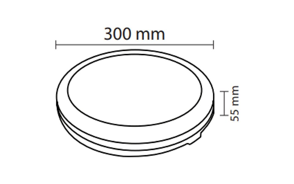 HLW LED LED Ceiling Light - Kozolux Scarly - 30W 2700lm - Adjustable Light Color 3in1 CCT - IP65 - Round - White