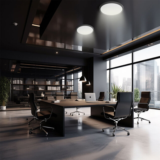 HLW LED LED Plafondlamp - Brinton Jin - 36W 3960lm - Aanpasbare Lichtkleur 3000K-4000K-6500K - Ø400 mm - Opbouw - Rond - Zwart HLW LED LED Plafondlamp - Brinton Jin - 36W 3960lm - Aanpasbare Lichtkleur 3000K-4000K-6500K - Ø400 mm - Opbouw - Rond - Zwart