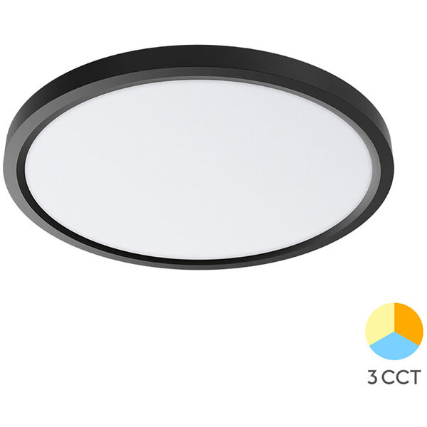 HLW LED LED Plafondlamp - Brinton Jin - 36W 3960lm - 830 Warm Wit 3000K - Ø400 mm - Opbouw - Rond - Zwart HLW LED LED Plafondlamp - Brinton Jin - 36W 3960lm - 830 Warm Wit 3000K - Ø400 mm - Opbouw - Rond - Zwart