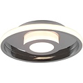 LED Ceiling Light - Bathroom Light - Trion Asmaya - Surface Mounted Round 28W - Splashproof IP44 - Dimmable - Warm White 3000K - Matte Chrome - Aluminum