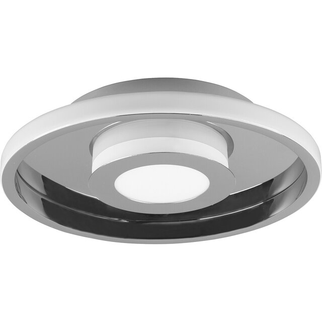 HLW LED LED Plafondlamp - Badkamerlamp - Trion Asmaya - Opbouw Rond 28W - Spatwaterdicht IP44 - Dimbaar - Warm Wit 3000K - Mat Chroom - Aluminium HLW LED LED Plafondlamp - Badkamerlamp - Trion Asmaya - Opbouw Rond 28W - Spatwaterdicht IP44 - Dimbaar - Warm Wit 3000K - Mat Chroom - Aluminium