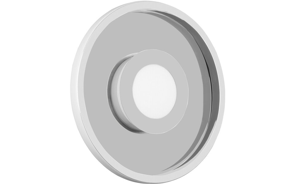 HLW LED LED Ceiling Light - Bathroom Light - Trion Asmaya - Surface Mounted Round 28W - Splashproof IP44 - Dimmable - Warm White 3000K - Matte Chrome - Aluminum