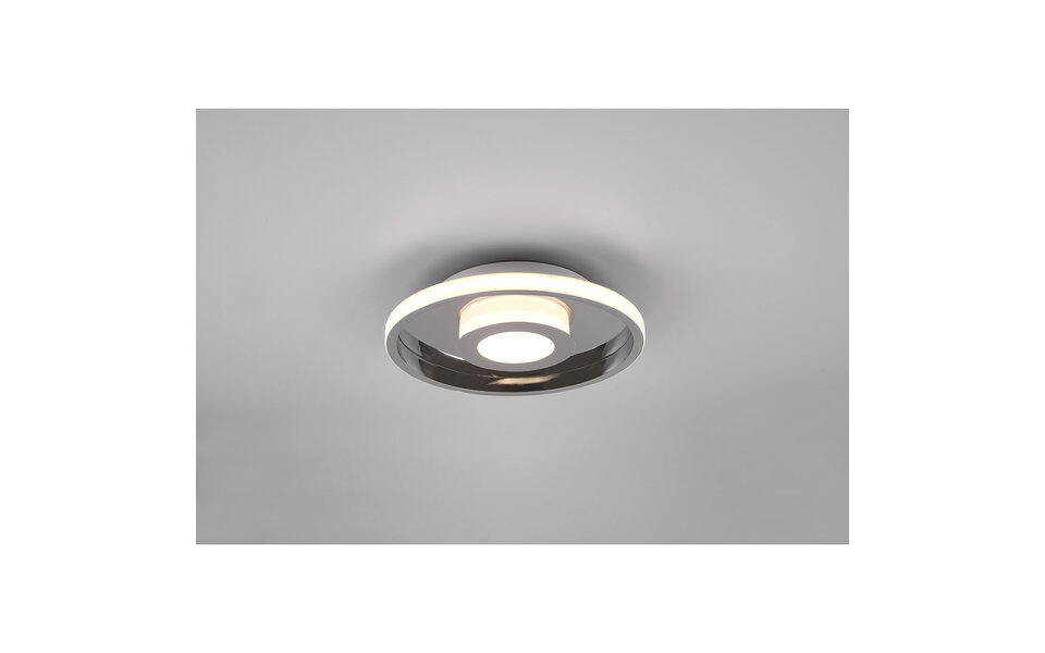 HLW LED LED Plafondlamp - Badkamerlamp - Trion Asmaya - Opbouw Rond 28W - Spatwaterdicht IP44 - Dimbaar - Warm Wit 3000K - Mat Chroom - Aluminium HLW LED LED Plafondlamp - Badkamerlamp - Trion Asmaya - Opbouw Rond 28W - Spatwaterdicht IP44 - Dimbaar - Warm Wit 3000K - Mat Chroom - Aluminium
