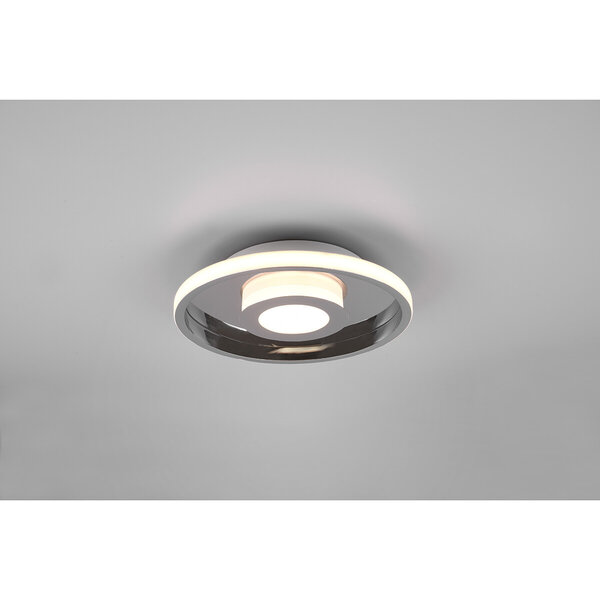HLW LED LED Plafondlamp - Badkamerlamp - Trion Asmaya - Opbouw Rond 28W - Spatwaterdicht IP44 - Dimbaar - Warm Wit 3000K - Mat Chroom - Aluminium HLW LED LED Plafondlamp - Badkamerlamp - Trion Asmaya - Opbouw Rond 28W - Spatwaterdicht IP44 - Dimbaar - Warm Wit 3000K - Mat Chroom - Aluminium