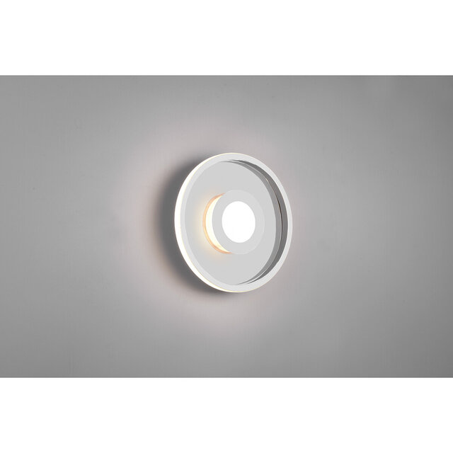 HLW LED LED Ceiling Light - Bathroom Light - Trion Asmaya - Surface Mounted Round 28W - Splashproof IP44 - Dimmable - Warm White 3000K - Matte Chrome - Aluminum