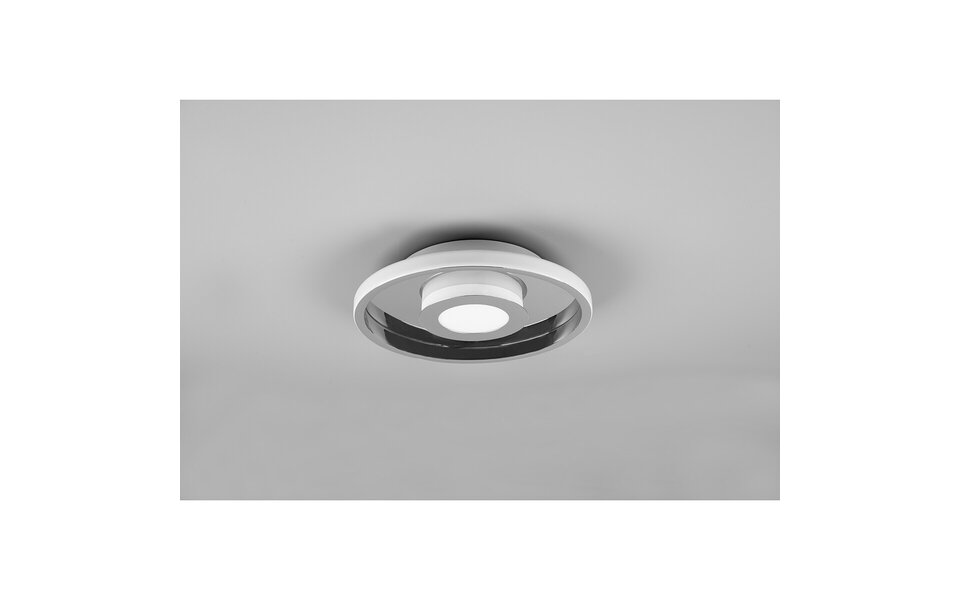 HLW LED LED Plafondlamp - Badkamerlamp - Trion Asmaya - Opbouw Rond 28W - Spatwaterdicht IP44 - Dimbaar - Warm Wit 3000K - Mat Chroom - Aluminium HLW LED LED Plafondlamp - Badkamerlamp - Trion Asmaya - Opbouw Rond 28W - Spatwaterdicht IP44 - Dimbaar - Warm Wit 3000K - Mat Chroom - Aluminium