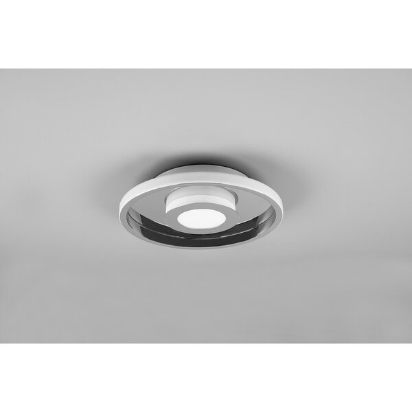 HLW LED LED Plafondlamp - Badkamerlamp - Trion Asmaya - Opbouw Rond 28W - Spatwaterdicht IP44 - Dimbaar - Warm Wit 3000K - Mat Chroom - Aluminium HLW LED LED Plafondlamp - Badkamerlamp - Trion Asmaya - Opbouw Rond 28W - Spatwaterdicht IP44 - Dimbaar - Warm Wit 3000K - Mat Chroom - Aluminium