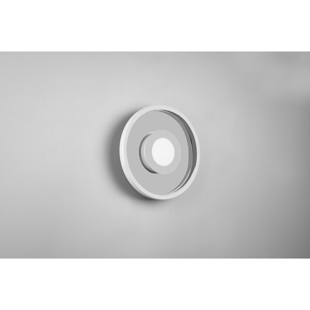 HLW LED LED Ceiling Light - Bathroom Light - Trion Asmaya - Surface Mounted Round 28W - Splashproof IP44 - Dimmable - Warm White 3000K - Matte Chrome - Aluminum