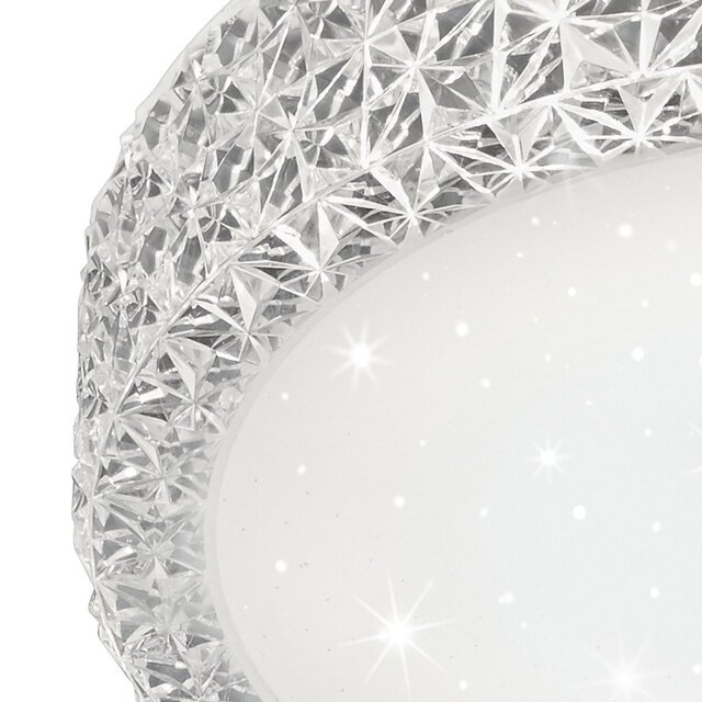 HLW LED LED Plafondlamp - Trion Pegyon - 12W - Warm Wit 3000K - Sterlicht - Sterlicht - Rond - Mat Wit - Acryl