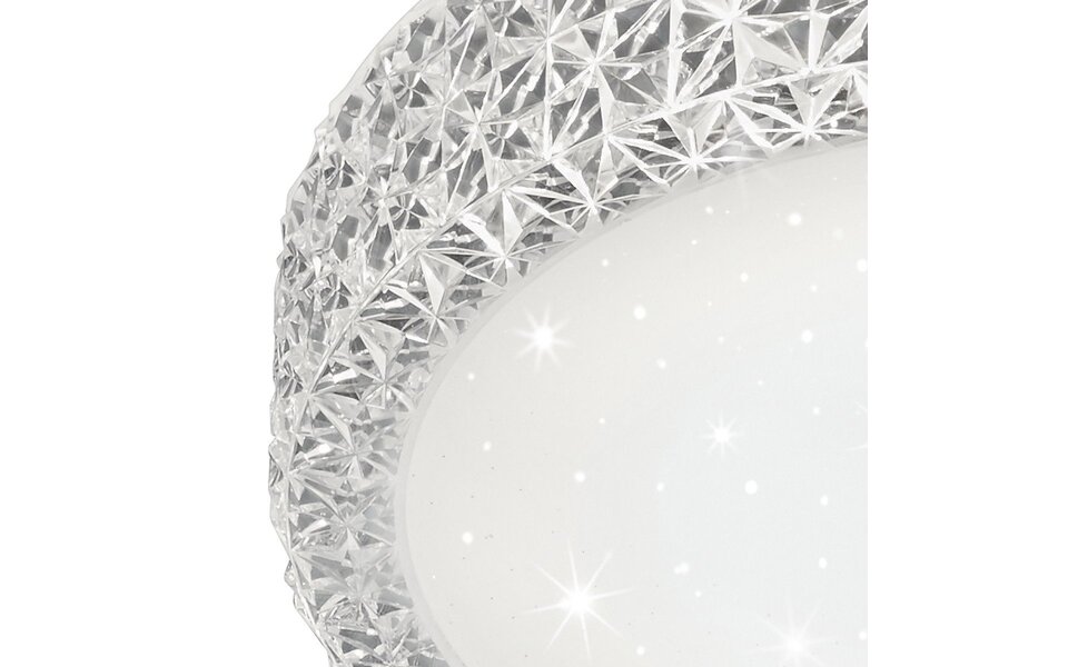 HLW LED LED Plafondlamp - Trion Pegyon - 12W - Warm Wit 3000K - Sterlicht - Sterlicht - Rond - Mat Wit - Acryl