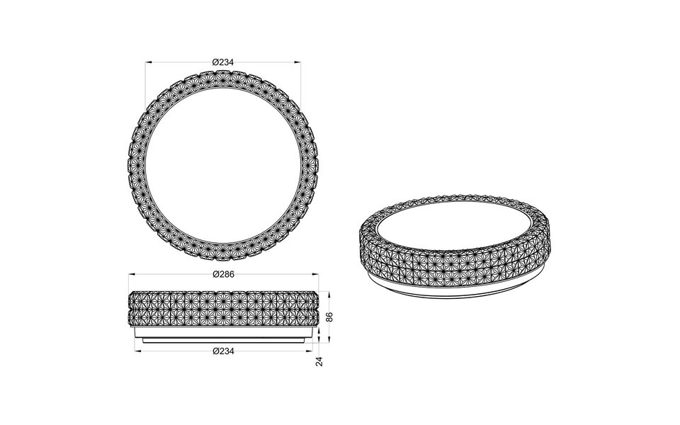 HLW LED LED Plafondlamp - Trion Pegyon - 12W - Warm Wit 3000K - Sterlicht - Sterlicht - Rond - Mat Wit - Acryl