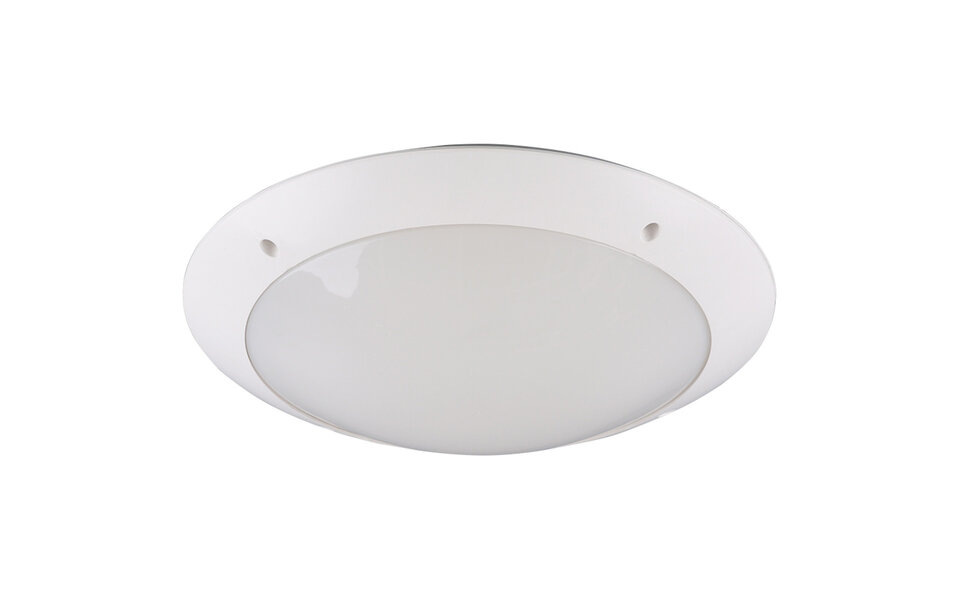 HLW LED LED Ceiling Light - Bathroom Light - Trion Camiro - Surface Mounted Round - Waterproof IP54 - E27 Fitting - 2 Lights - Matte White - Plastic