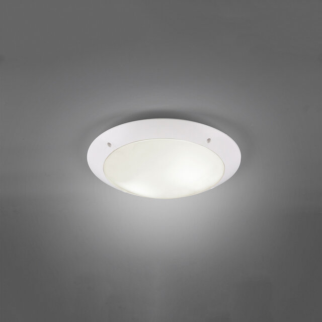 HLW LED LED Plafondlamp - Badkamerlamp - Trion Camiro - Opbouw Rond - Waterdicht IP54 - E27 Fitting - 2-lichts - Mat Wit - Kunststof