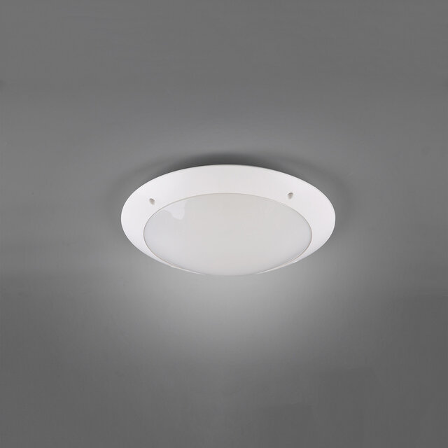 HLW LED LED Plafondlamp - Badkamerlamp - Trion Camiro - Opbouw Rond - Waterdicht IP54 - E27 Fitting - 2-lichts - Mat Wit - Kunststof