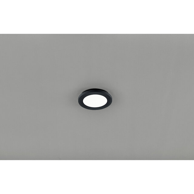 ronde mat zwarte LED plafondlamp 9W 1000 lumen warm wit licht 3000K dimbaar IP44 ronde mat zwarte LED plafondlamp 9W 1000 lumen warm wit licht 3000K dimbaar IP44