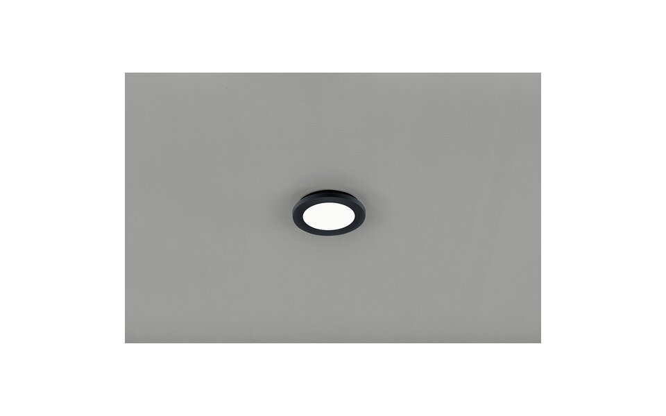 HLW LED LED Plafondlamp - Badkamerlamp - Trion Camy - Opbouw Rond 9W - Spatwaterdicht IP44 - Dimbaar - Warm Wit 3000K - Mat Zwart