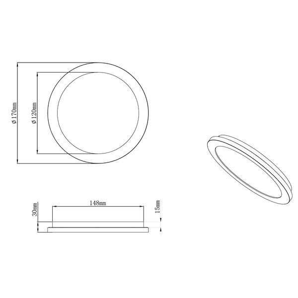 HLW LED LED Plafondlamp - Badkamerlamp - Trion Camy - Opbouw Rond 9W - Spatwaterdicht IP44 - Dimbaar - Warm Wit 3000K - Mat Zwart HLW LED LED Plafondlamp - Badkamerlamp - Trion Camy - Opbouw Rond 9W - Spatwaterdicht IP44 - Dimbaar - Warm Wit 3000K - Mat Zwart