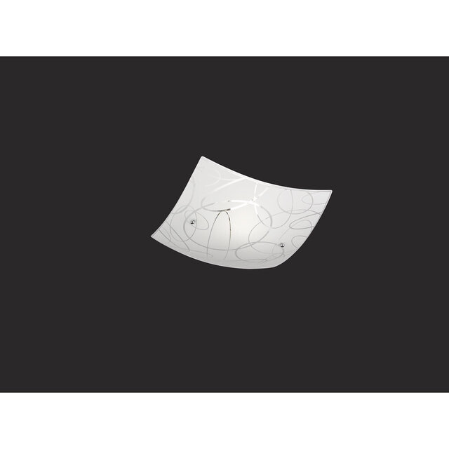 vierkante mat witte LED plafondlamp 300x300mm met E27 fitting en wit licht tot 40W