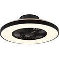 LED Ceiling Light with Fan - Ceiling Fan - Trion Halma - 40W - Adjustable Color - Remote Control - Dimmable - Round - Matte Black - Plastic
