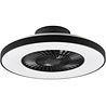 ronde mat zwarte LED plafondlamp met geïntegreerde ventilator 40W 5000 lumen verstelbare kleurtemperatuur