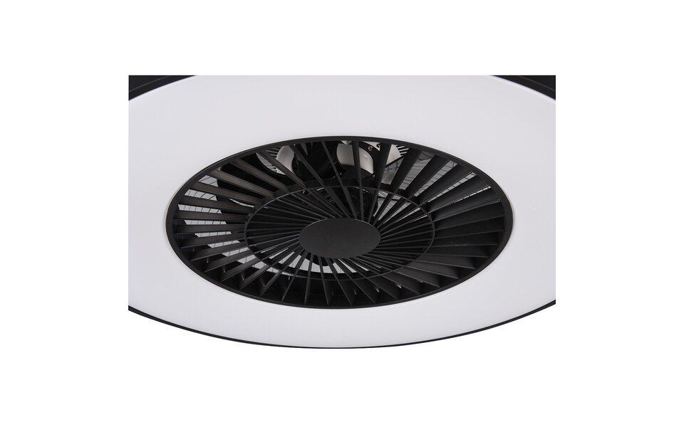 HLW LED LED Plafondlamp met Ventilator - Plafondventilator - Trion Halma - 40W - Aanpasbare Kleur - Afstandsbediening - Dimbaar - Rond - Mat Zwart - Kunststof