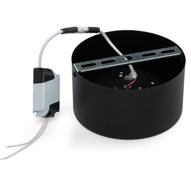 HLW LED LED Downlight - Opbouw Rond Hoog 10W - Natuurlijk Wit 4200K - Mat Zwart Aluminium - Ø140mm