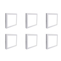 LED Downlight Set 6x 12W 840lm 6000K Square Surface Mounted Matte White LED Downlight Set 6x 12W 840lm 6000K Square Surface Mounted Matte White