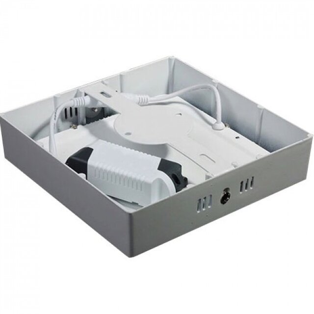 HLW LED LED Downlight 6 Pack - Surface Mounted Square 12W - Bright/Cool White 6000K - Matte White Aluminum - 170mm